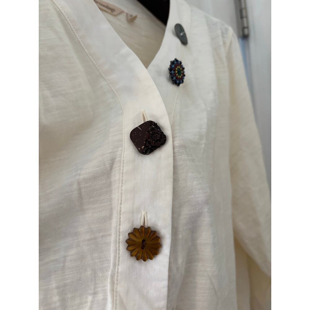 Soft Surroundings Delia Mixed Button Cardigan sz M - Picture 4 of 11